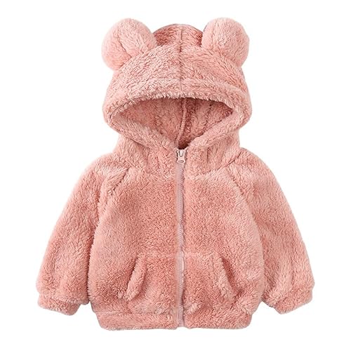 Kleinkind Jungen Mädchen Fleece Jacke Outwear Winter Warm Teddy Form Mantel Kinder Baby Reißverschluss Hoodies Sweatshirt 110 Rosa 3-4 Jahre von Alunsito