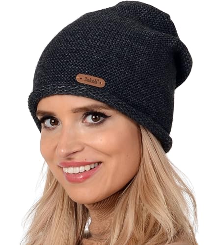 Alur Mütze Damen Beanie Wintermütze Strickmütze - Warme Elastisch Elegant Winter Mütze EKO - Weiches Garn Stilvoll Universell Warm (Graphit) von Alur