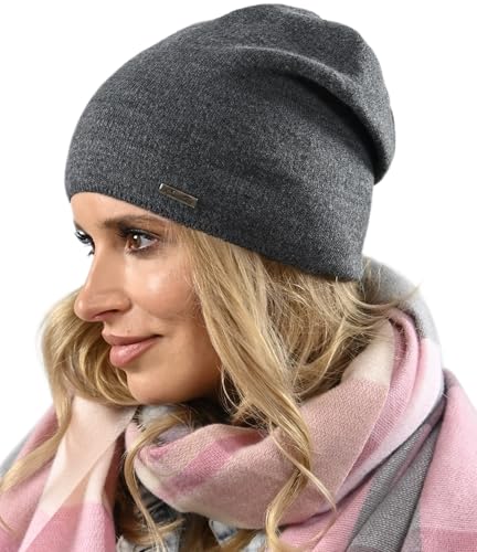 Alur Mütze Damen Beanie Wintermütze Strickmütze - Warme Elastisch Elegant Winter Mütze EKO - Weiches Garn Stilvoll Universell Warm (Graphit) von Alur