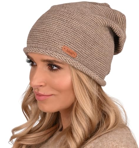 Alur Mütze Damen Beanie Wintermütze Strickmütze - Warme Elastisch Elegant Winter Mütze EKO - Weiches Garn Stilvoll Universell Warm (Latte) von Alur