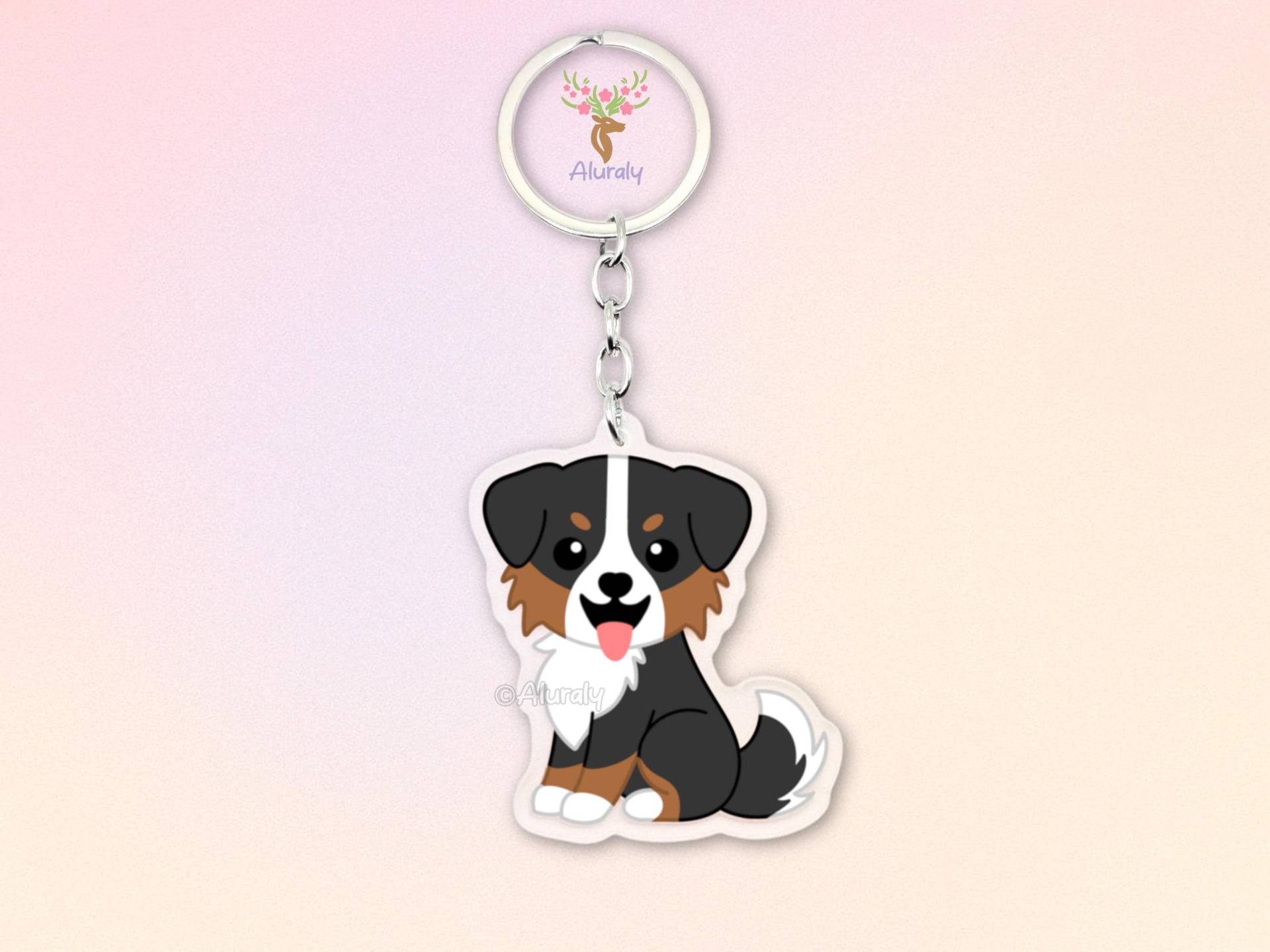 Black Tri Australian Shepherd Acryl Schlüsselanhänger, Cartoon Hund Anhänger, Tierliebhaber Geschenk, Hundemama Accessoire, Andenken Black Tri Australian Shepherd Acryl Schlüsselanhänger, Cartoon Hund Anhänger, Tierliebhaber Geschenk, Hundemama Accessoire, Andenken von Aluraly