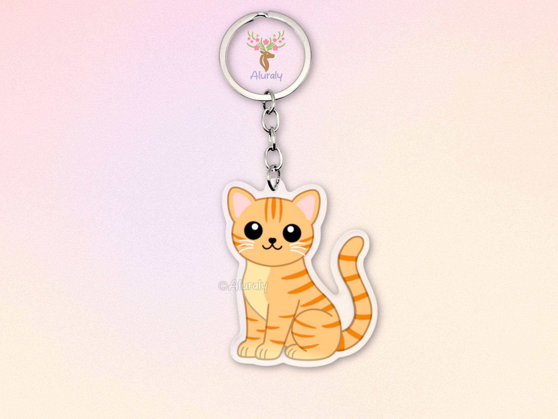 Orange Getigerte Kurzhaar Katze Acryl Schlüsselanhänger, Niedlicher Cartoon Katzen Anhänger, Geschenk Für Tierliebhaber Und Katzen-Fans Orange Getigerte Kurzhaar Katze Acryl Schlüsselanhänger, Niedlicher Cartoon Katzen Anhänger, Geschenk Für Tierliebhaber Und Katzen-Fans von Aluraly