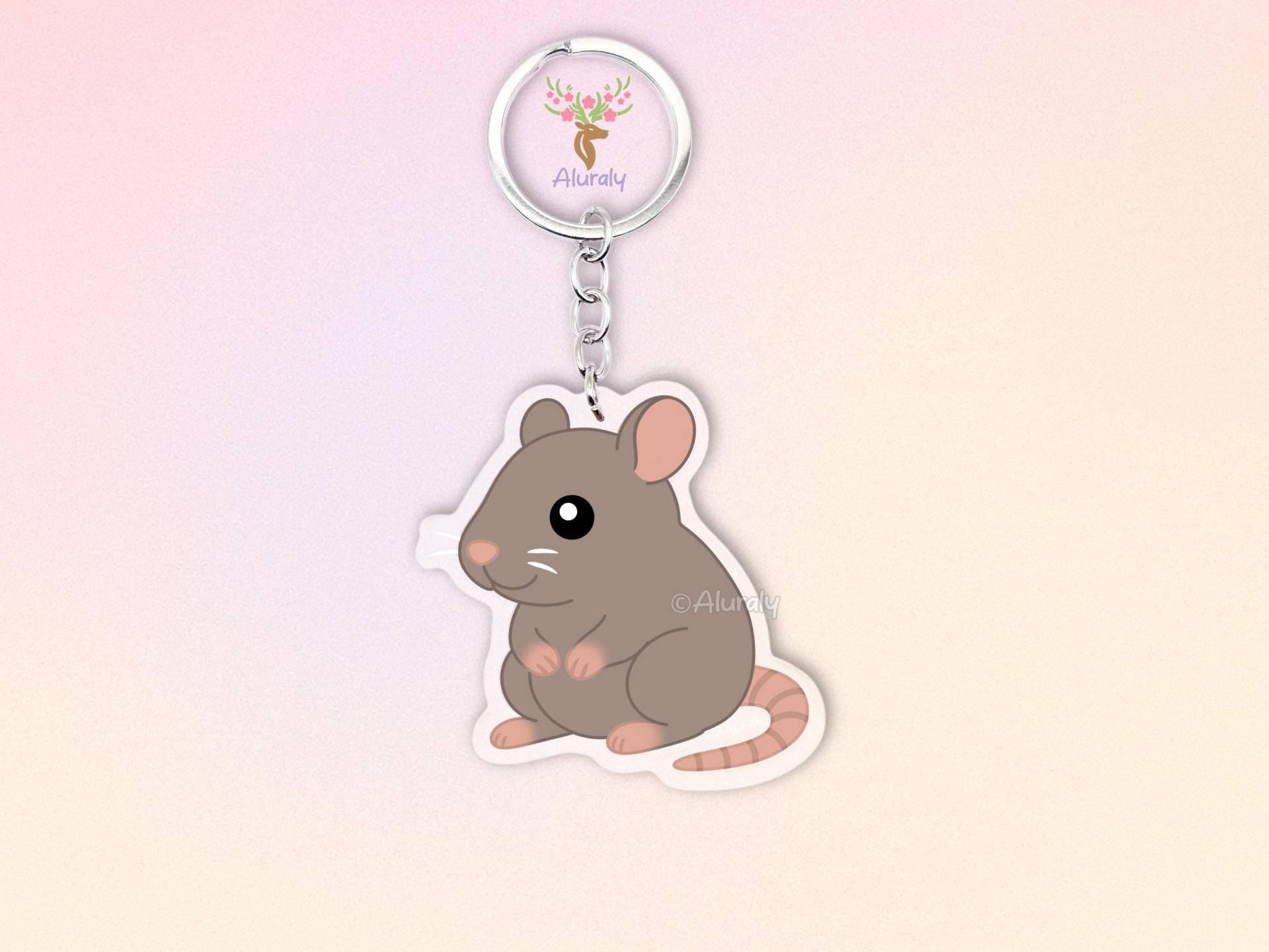 Ratte Acryl Schlüsselanhänger, Niedlicher Cartoon Maus Charm, Tierliebhaber Geschenk, Nagetier Accessoire, Gedenkgeschenk Ratte Acryl Schlüsselanhänger, Niedlicher Cartoon Maus Charm, Tierliebhaber Geschenk, Nagetier Accessoire, Gedenkgeschenk von Aluraly