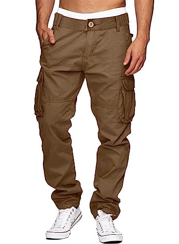 AlvaQ Arbeitshose Herren Baumwolle Cargohose Herren Herren Hose Stretch Freizeithose Herren MTB Hose Mit 6 Taschen Braun von AlvaQ