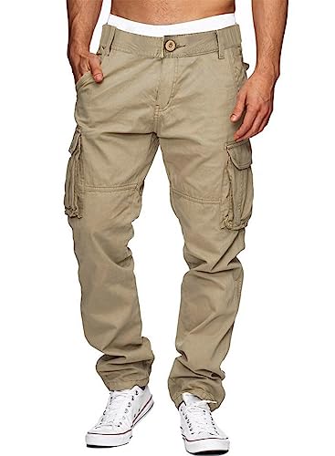 AlvaQ Arbeitshose Herren Baumwolle Cargohose Herren Herren Hose Stretch Freizeithose Herren MTB Hose Mit 6 Taschen Khaki von AlvaQ