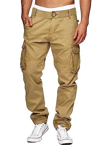 AlvaQ Arbeitshosen Männer Chino Cargo Hose Herren Leinenhose Herren Revolution Race Hose Herren Outdoorhose Herren Bequeme Lange Hosen Mit 6 Taschen Khaki von AlvaQ