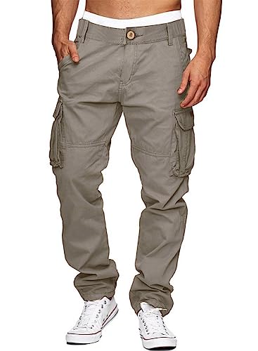 AlvaQ Cargohose Herren Baumwolle Wanderhose Herren Stretch Outdoor Hosen Für Herren Bequeme Lange Hosen Mit 6 Taschen Grau von AlvaQ