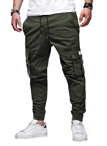 AlvaQ Jogginghosen für Herren Hose Herren mit Kordelzug Cargohosen für Herren Casual Freizeithose Herren mit Taschen S von AlvaQ