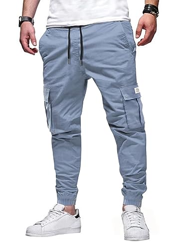 AlvaQ Jogginghosen für Herren Hose Herren mit Kordelzug Cargohosen für Herren Casual Freizeithose Herren mit Taschen M von AlvaQ