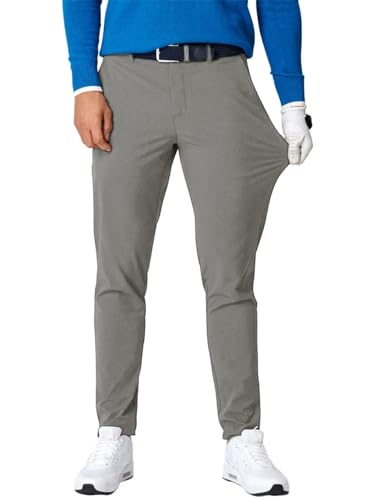 AlvaQ Herren Golfhose Stretchhose Golf Pants with Active Waistband Grau L von AlvaQ