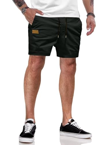 AlvaQ Kurze Hosen Herren Bermudas Herren Shorts Herren Baumwolle Freizeithose Sommer Chino Shorts Herren Mit Taschen Schwarz von AlvaQ