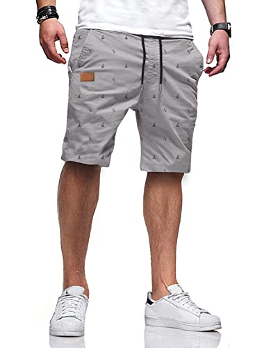 AlvaQ Kurze Hosen Herren Shorts Herren Baumwolle Freizeithose Sommer Chino Shorts Herren Mit Taschen Schwarz Grau von AlvaQ