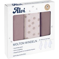 Alvi® Molton-Windeln 3er Pack Curly Dots 80 x 80 cm von Alvi