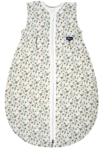 Alvi Baby Mäxchen Thermo Schlafsack, Baby-Schlafsack ohne Ärmel, Winterschlafsack, Außensack wattiert (GOTS Petit Fleurs, 100) von Alvi