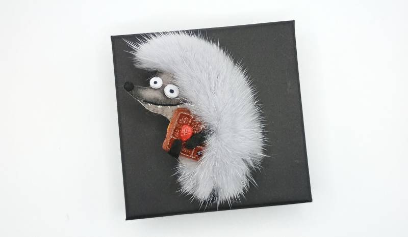 Niedliche Verrückte Igel Brosche von AlvinaHandMadeStudio