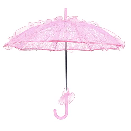 Alvinlite Hochzeit Spitze Sonnenschirm Vintage Regenschirm Braut Spitze Sonnenschirm Kostüm für Hochzeit Tanz Fotografie Prop(Rosa) von Alvinlite