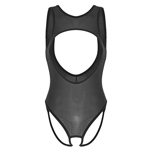 Alvivi Damen Body Mini Bikini Bademode Einteiler Badeanzug Dessous Stringbody Overall Bodysuit Rückenfrei Schwimmanzug C Schwarz Einheitsgröße von Alvivi