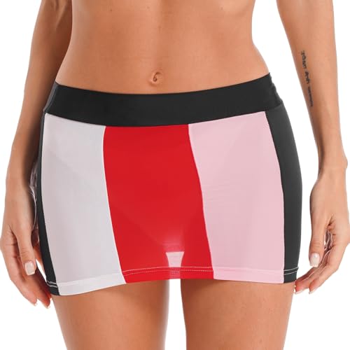 Alvivi Damen Rock Transparent Minirock Bodycon Stretch Figurbetonter Rock Bleistiftrock Dessous Unterwäsche Nachtwäsche Mehrfabig Einheitsgröße von Alvivi
