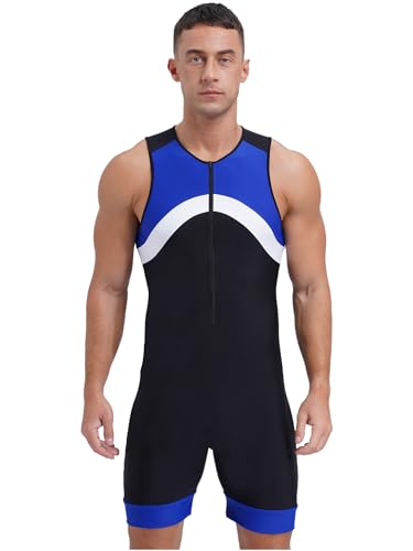 Alvivi Herren Badeanzug Einteiler Bademode Sport Schwimmanzug Shorty Neoprenanzug Tauchanzug UV-Schutz Badebekleidung G Blau XL von Alvivi