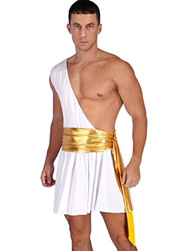 Alvivi Herren Gladiator Kostüm EIN-Schulter Harness mit Römisch Rock Toga Griechischer Gott Kostüm Cosplay Karneval Faschingskostüme E Weiß XL Alvivi Herren Gladiator Kostüm EIN-Schulter Harness mit Römisch Rock Toga Griechischer Gott Kostüm Cosplay Karneval Faschingskostüme E Weiß XL von Alvivi