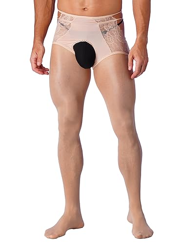 Alvivi Herren Strumpfhosen Ouvert Hose Leggings Spitze Patchwork Pantyhose Lange Unterhosen Base Layer Hosen Unterwäsche Ca Nackt Ouvert XL von Alvivi
