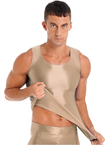 Alvivi Herren Tank Top Glänzend Stretch Rundhals Shirt Unterhemd Glossy Muskelshirt Achselshirt Gym Fitness Sportshirt Hemd Weste Kaffee L Alvivi Herren Tank Top Glänzend Stretch Rundhals Shirt Unterhemd Glossy Muskelshirt Achselshirt Gym Fitness Sportshirt Hemd Weste Kaffee L von Alvivi