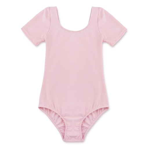 Alvivi Kinder Ballettanzug Kurzarm Tanzbody Mädchen Baumwolle Ballett Trikot Overall Ballettbody Ballett Einteiler Gymnastikanzug Turnanzug Aa Rosa 104 von Alvivi