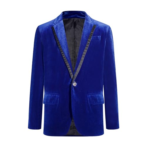Alvivi Kinder Jungen Blazer Festlich Gentleman Smoking Anzug Sakko Jacke Mantel Slim Fit Anzugjacke Hochzeit Taufe Geburtstag Party Outfits Royal Blau 146-152 von Alvivi