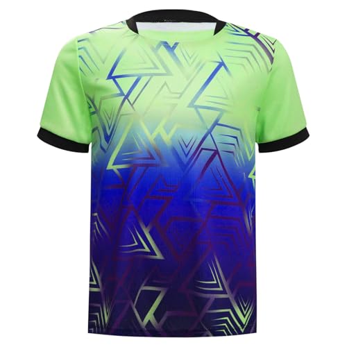 Alvivi Kinder Jungen Sport Shirt Kurzarm T-Shirt Farbverlauf Streifen Schnelltrocknendes Shirt Tops Fußball Trikot Basketball Trainingsshirt A Leuchtendes Grün 134-140 Alvivi Kinder Jungen Sport Shirt Kurzarm T-Shirt Farbverlauf Streifen Schnelltrocknendes Shirt Tops Fußball Trikot Basketball Trainingsshirt A Leuchtendes Grün 134-140 von Alvivi