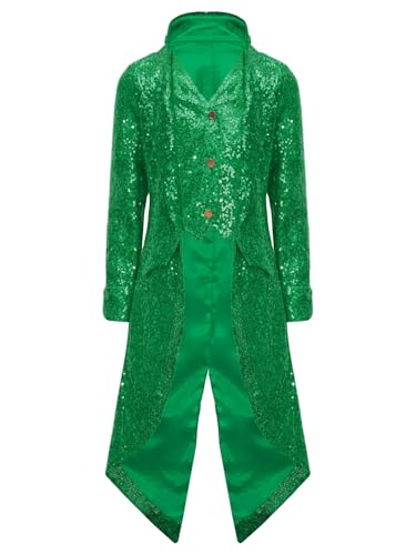 Alvivi Kinder Jungen Zirkus Kostüm Zirkusdirektor Uniform Pailletten Frack Jacke Mantel Glitzer Anzugjacke Blazer Show Performance Tanzkostüm Grün 134-140 Alvivi Kinder Jungen Zirkus Kostüm Zirkusdirektor Uniform Pailletten Frack Jacke Mantel Glitzer Anzugjacke Blazer Show Performance Tanzkostüm Grün 134-140 von Alvivi