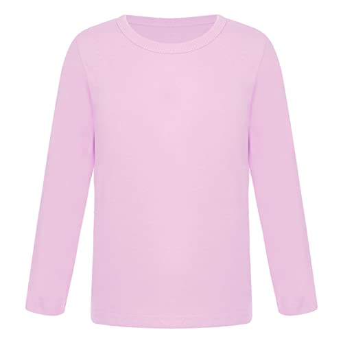 Alvivi Kinder Thermounterwäsche Jungen Mädchen Thermoshirt Langarm Unterhemd Thermo Hemd Warme Winter Basic Oberteil Tops B Rosa 122-128 von Alvivi