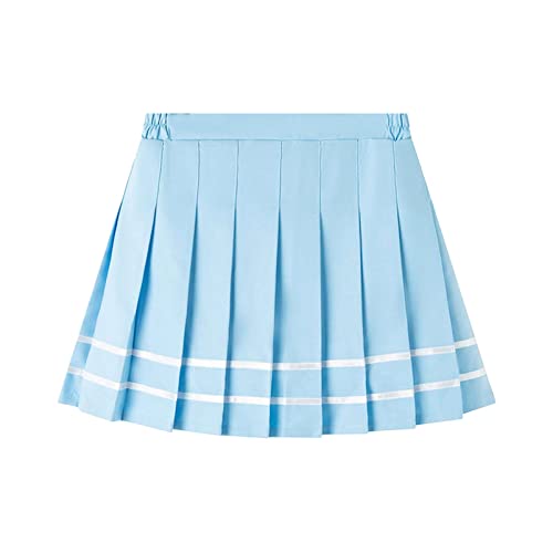 Alvivi Mädchen Kariert Rock Schuluniform A-Linie Minirock Faltenrock Kurz Schottischer Kilt Tartan Röcke Schulmädchen Klassischer Rock D Blau 134-140 von Alvivi