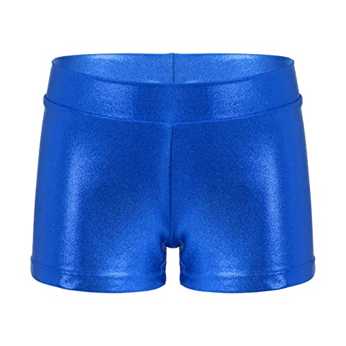 Alvivi Mädchen Shorts Sport Shorts Elastisch Kurze Hose Tanzhose Hotpants Traininghose Fitness Yoga Tanz Tennis Gymnastik Pants Workout H Blau 140 von Alvivi