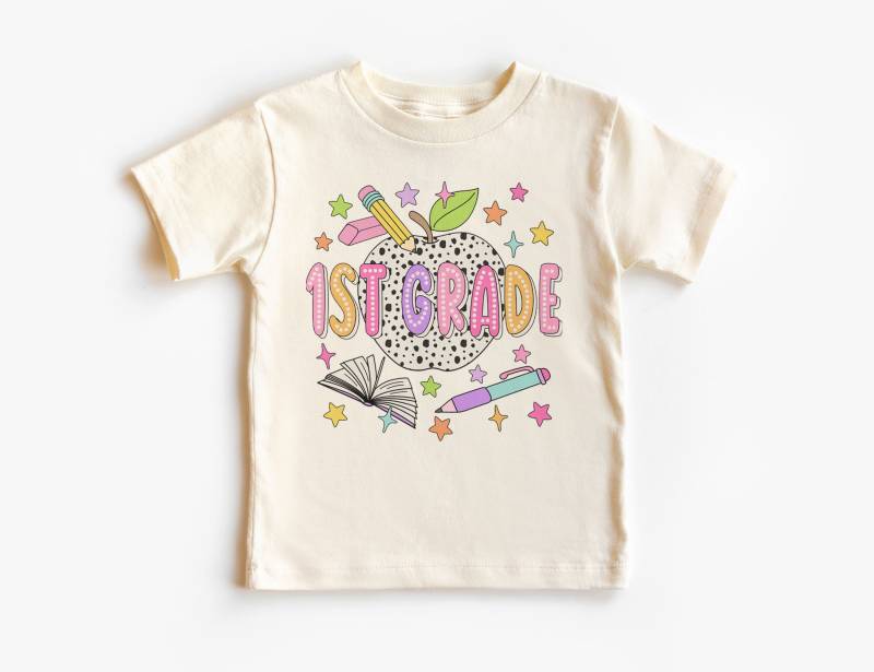 Erste Klasse Dalmatiner Dots Apple Kinder Shirt - Süßes Zurück in Der Schule Outfit Erster Schultag T-Shirt Boho Kleinkind Jugend Kinderkleidung von AlvordApparel