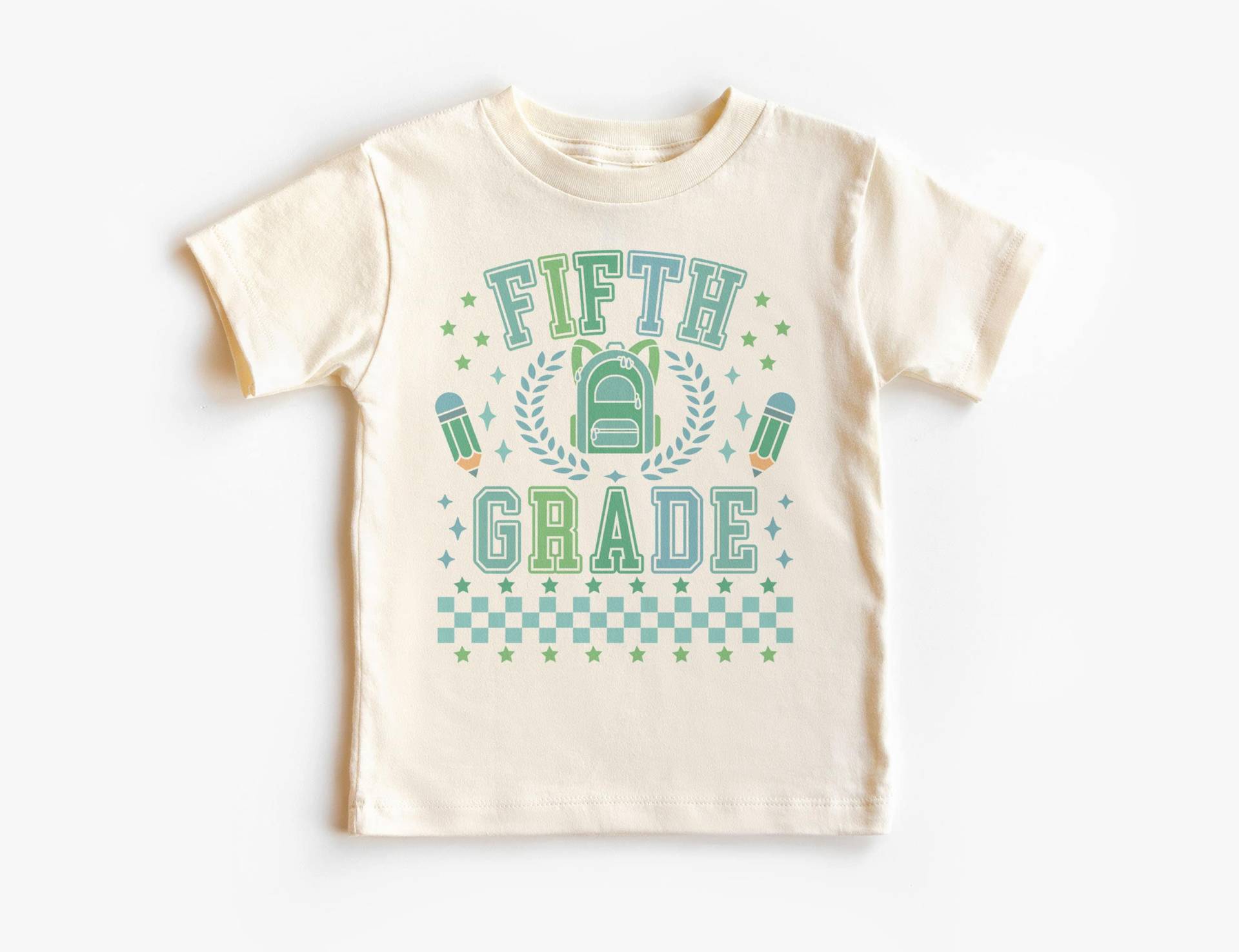 Fünfte Klasse Grün Rucksack Kariertes Kinder Shirt - Zurück in Der Schule Outfit Erster Schultag Fünfter Grader Kleinkind Jugend Kinderkleidung Fünfte Klasse Grün Rucksack Kariertes Kinder Shirt - Zurück in Der Schule Outfit Erster Schultag Fünfter Grader Kleinkind Jugend Kinderkleidung von AlvordApparel