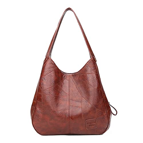 AlwaySky Damen Retro Hobo Schultertaschen Geldbeutel Tote Taschen PU-Leder Handtasche Satchel Braun von AlwaySky