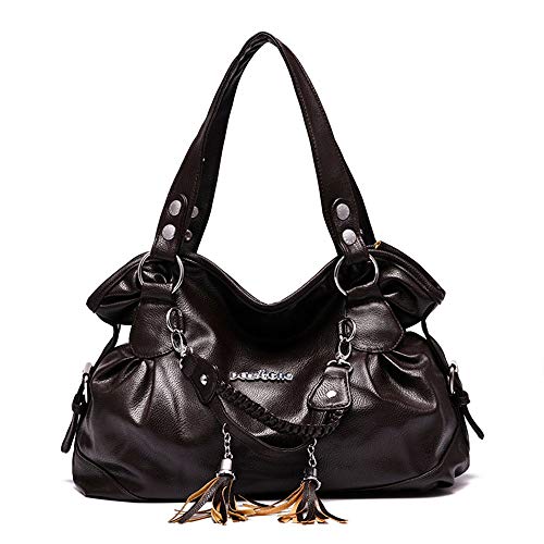 AlwaySky Damen Top-Griff Handtasche, Super Soft Leder, Klassische Freizeit Tote für Damen, Kaffee von AlwaySky