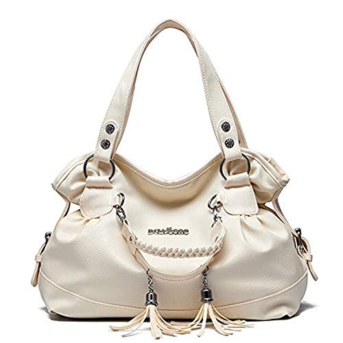 AlwaySky Damen Top-Griff Handtasche, Super Soft Leder, Klassische Freizeit Tote für Damen, Weiß von AlwaySky