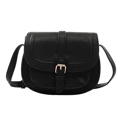AlwaySky Geldbeutel Hobo Umhängetaschen für Damen Klein Veganes Leder Schulter Sattel Sling Handtasche Schwarz von AlwaySky