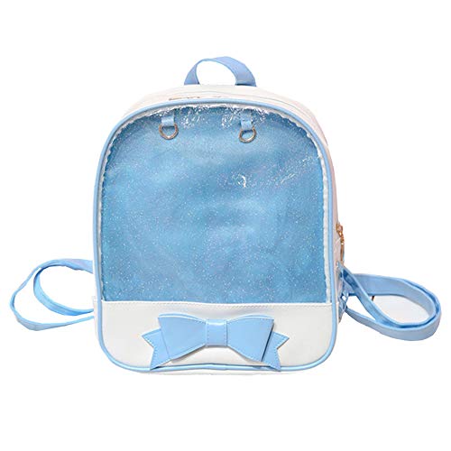 AlwaySky Ita Bag Rucksack Mädchen Süß Candy Leder Tasche Geldbörse Schultasche Sommer Strandtasche Geldbörse mit Bowknot Transparente Fenster für DIY Dekore von AlwaySky