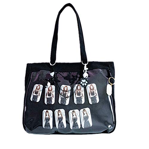 Ita Tragetasche Klares Fenster für Pins Ita Schultertasche Handtasche Anime Schultasche DIY Cosplay Comic Con, Schwarz Ita Tragetasche Klares Fenster für Pins Ita Schultertasche Handtasche Anime Schultasche DIY Cosplay Comic Con, Schwarz von AlwaySky