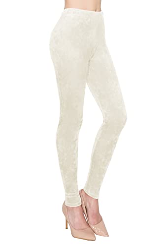 ALWAYS Lässige Samt-Leggings für Damen – butterweiche, warme Winter-Yogahose, Vle128 / Elfenbein, Groß von Always