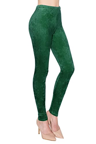 ALWAYS Lässige Samt-Leggings für Damen – butterweiche, warme Winter-Yogahose, Vle128 / Hunter Green, Einheitsgröße von Always