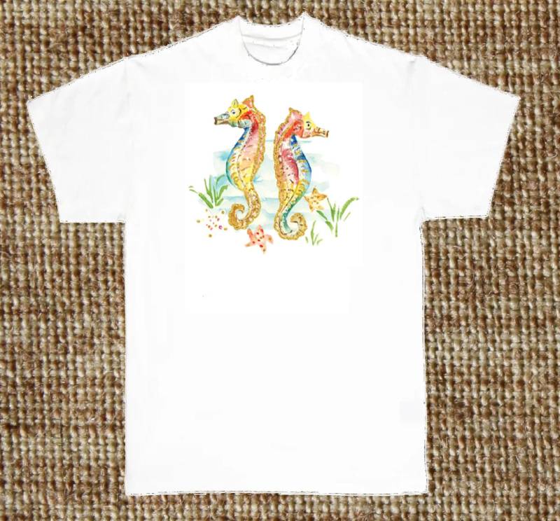 Seepferdchen T-Shirt, Glitter Ink, | Sweatshirt, Hoodie Auf Anfrage Erhältlich #261K von AlwaysInStitchesCo