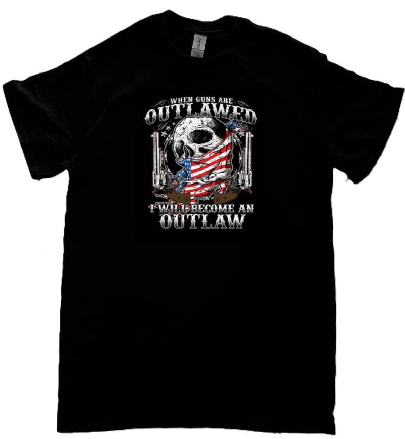 T-Shirt 2.änderungsrecht, Wenn Waffen Geächtet Sind, Werde Ich Ein Geächteter | Sweatshirt/Hoodie Verfügbar #739A von AlwaysInStitchesCo