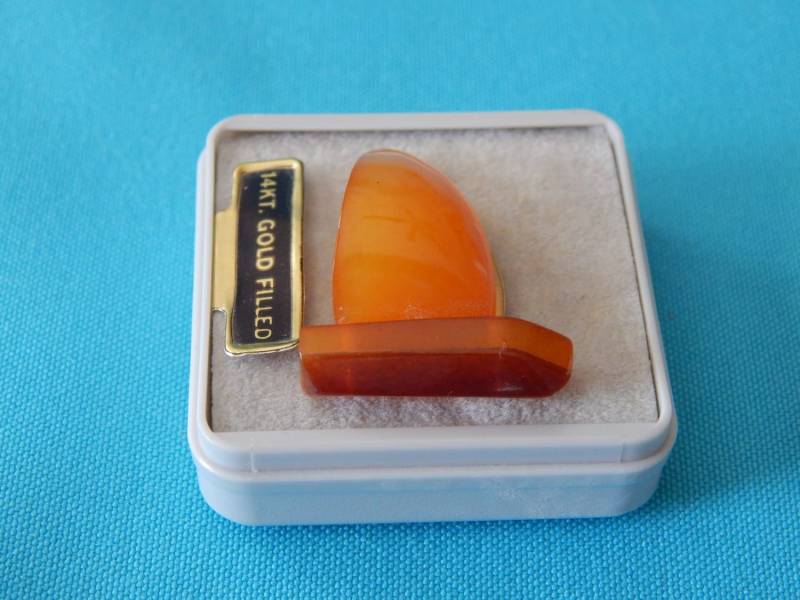 Bernstein Brosche 14 Kt Gold Clip 1990Er Jahre von AlwaysPlanBVintage