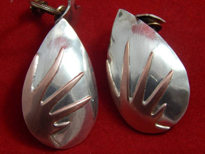 Vintage Ohrringe Aus Sterling Und Kupfer von AlwaysPlanBVintage