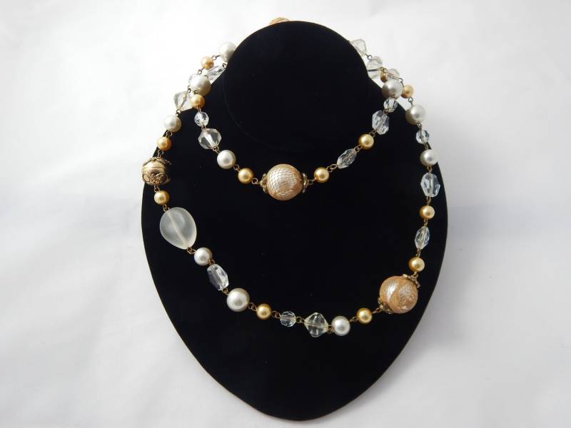 Vintage Perlenkette Aus Kristall Und Gold von AlwaysPlanBVintage