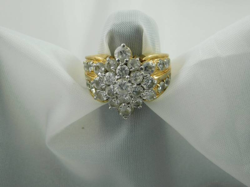 Vintage Sammler Damen Cocktail Ring Mit Strasssteinen von AlwaysPlanBVintage