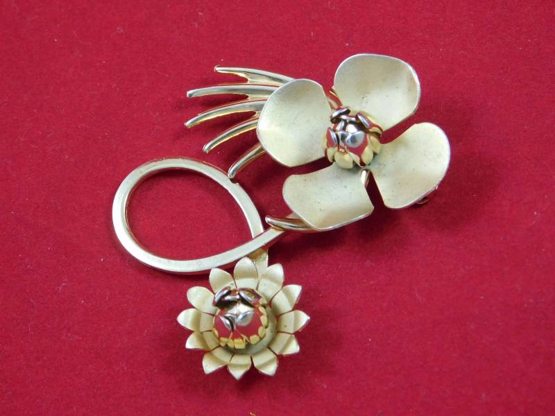Vintage Sammler Gold Blumen Brosche von AlwaysPlanBVintage